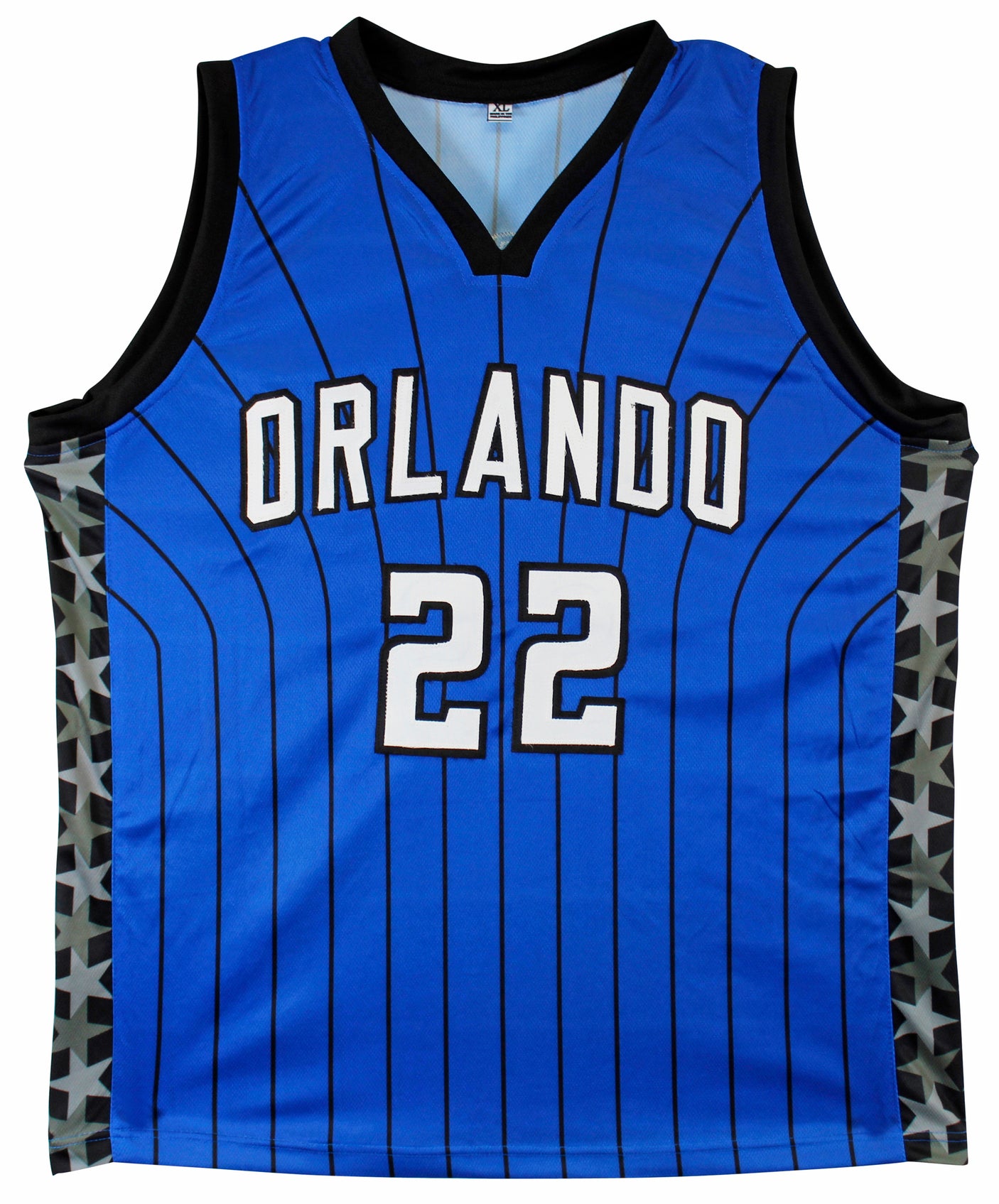 Franz Wagner Authentic Signed Blue Pro Style Jersey W/ Black Stripes BAS Witness