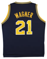 Michigan Franz Wagner Authentic Signed Navy Blue Pro Style Jersey BAS Witnessed
