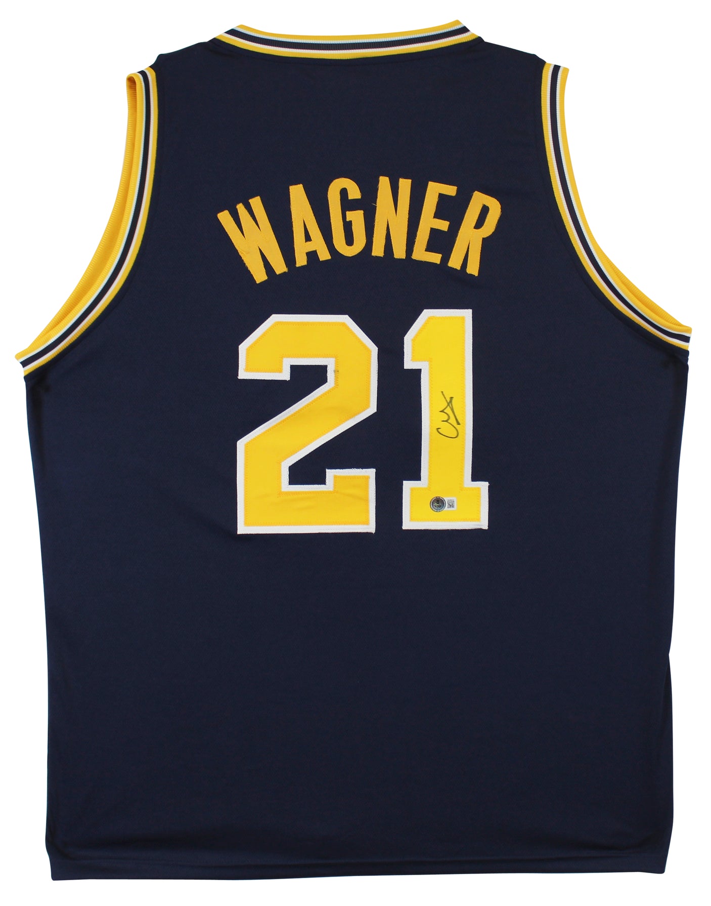 Michigan Franz Wagner Authentic Signed Navy Blue Pro Style Jersey BAS Witnessed