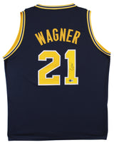 Michigan Franz Wagner Authentic Signed Navy Blue Pro Style Jersey BAS Witnessed