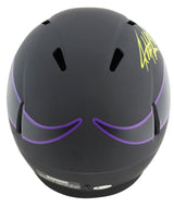 Vikings Adrian Peterson Signed Eclipse Full Size Speed Rep Helmet W/ Case BAS Wt