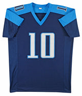 Vince Young Authentic Signed Blue Pro Style Jersey Autographed BAS Witnessed