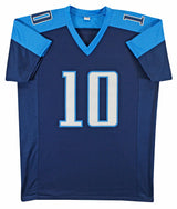 Vince Young Authentic Signed Blue Pro Style Jersey Autographed BAS Witnessed