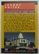 Johnny Unitas Signed Football Card