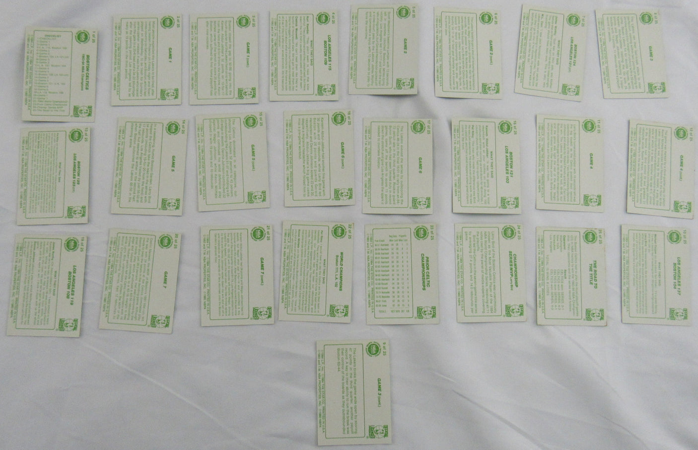 1984 Star - Celtics Championship Playoff vs LA Complete Set (25) NM