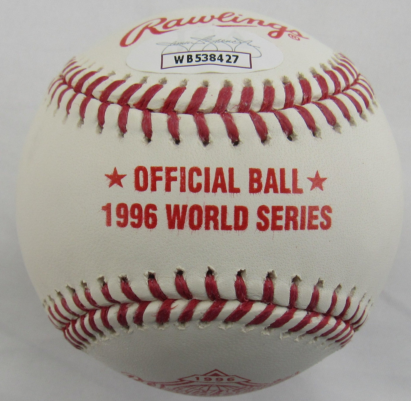 Tino Martinez Signed Auto Rawlings 1996 World Series Baseball JSA Witness