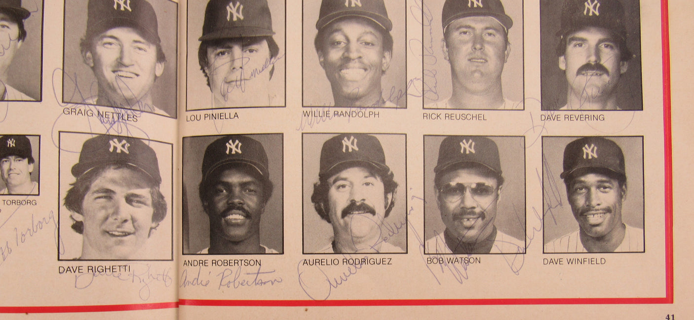 1981 New York Yankees Signed Auto Magazine Reggie Jackson Yogi Berra JSA LOA BB80239