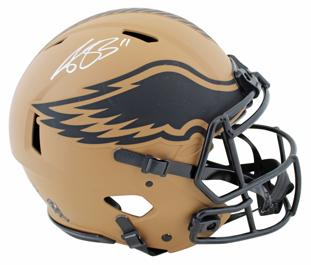Eagles A.J. Brown Signed STS II Full Size Speed Proline Helmet BAS Witnessed