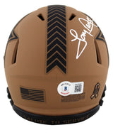 Cowboys Tony Dorsett Signed Salute To Service II Speed Mini Helmet BAS Witnessed