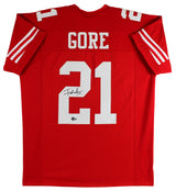 Frank Gore Authentic Signed Red Pro Style Jersey Autographed BAS Witnessed