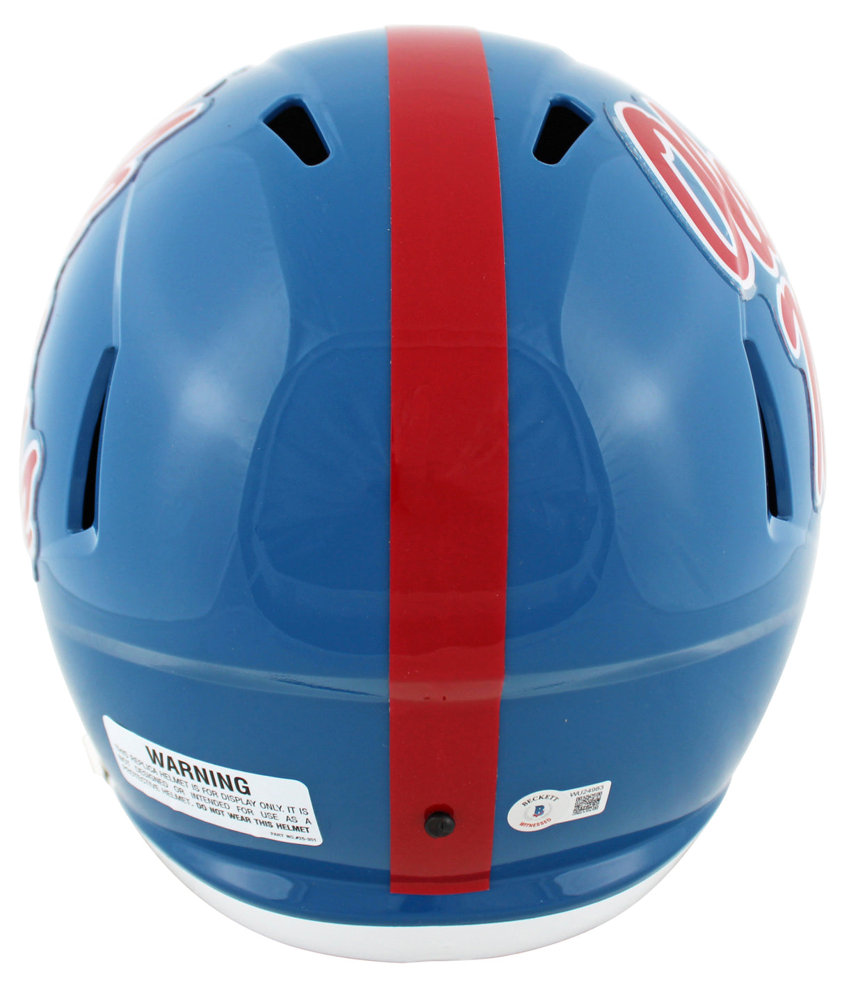 Ole Miss A.J. Brown Signed Powder Blue Full Size Speed Rep Helmet BAS Witnessed