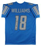 Jameson Williams Authentic Signed Blue Pro Style Jersey BAS Witnessed