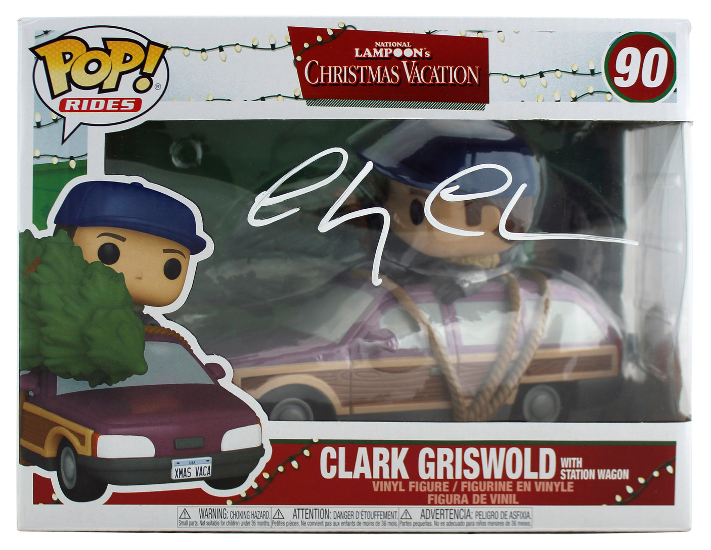Chevy Chase Christmas Vacation Signed #90 Funko Pop Vinyl Figure w White Sig BAS