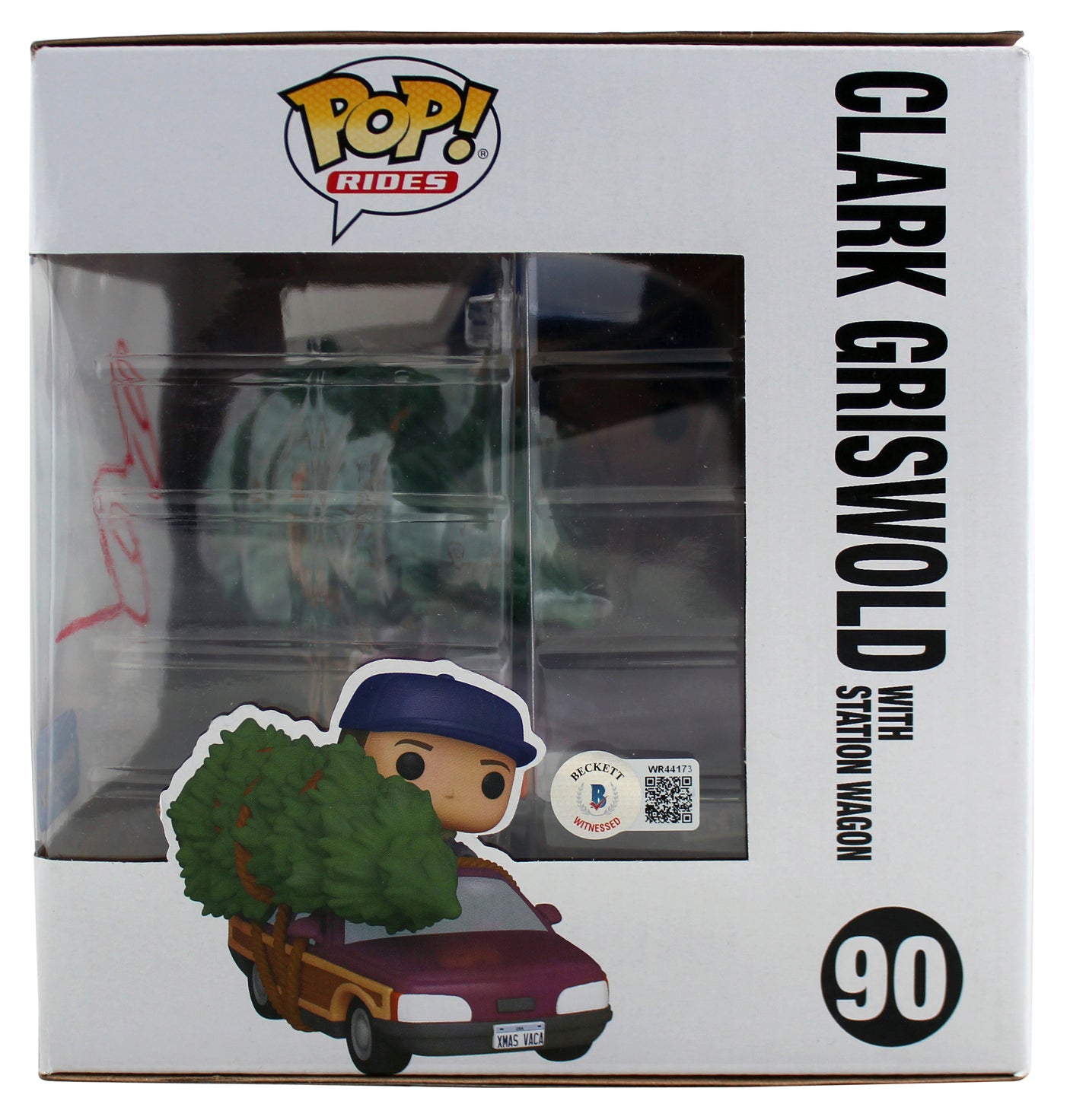 Chevy Chase Christmas Vacation Signed #90 Funko Pop Vinyl Figure w/ Red Sig BAS