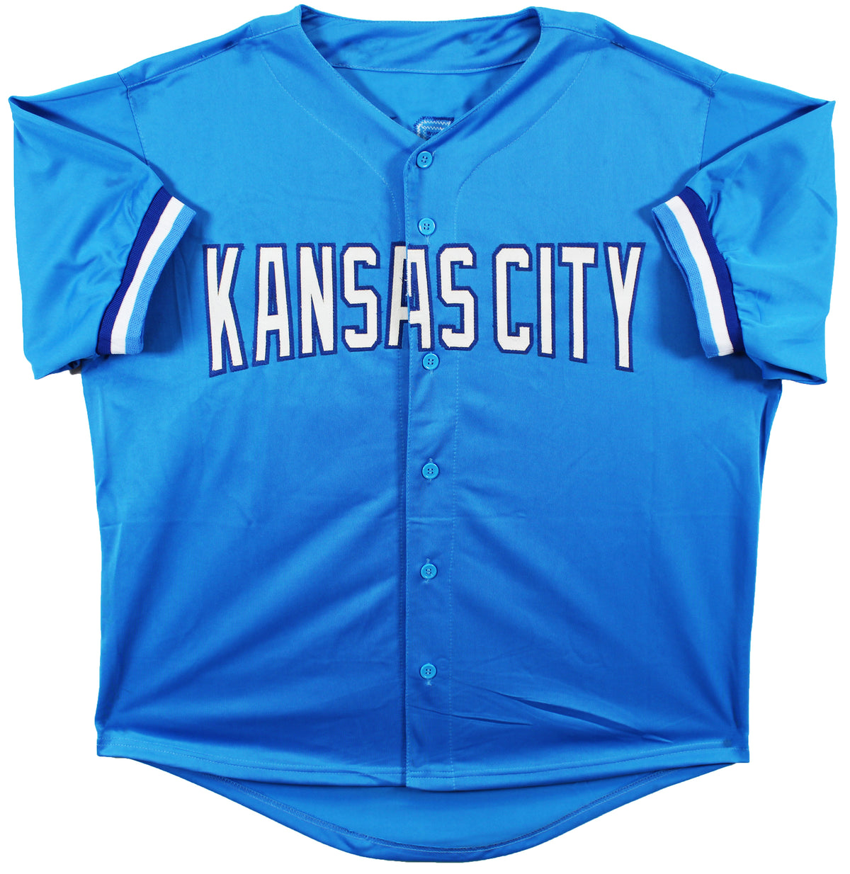 Salvador Perez Authentic Signed Light Blue Pro Style Jersey BAS Witnessed