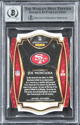 49ers Joe Montana Signed 2020 Select Prizm Blue #118 Card Auto 10! BAS Slabbed