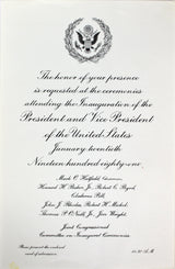 George H.W. Bush Signed 1981 8.5x11 Inauguaration Invitation Program BAS #A70478