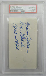 Travis Jackson Signed Auto Autograph Encapsulated PSA/DNA Index Card