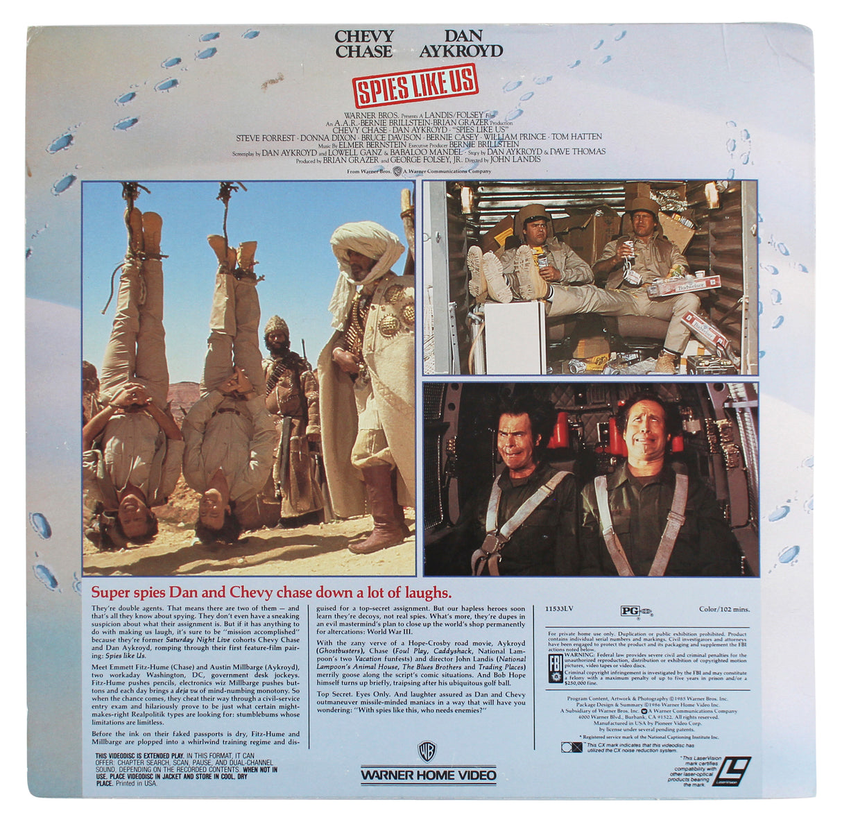 Chevy Chase Spies Like Us Authentic Signed Laserdisc Cover W/Disk BAS #WR44152