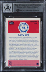 Celtics Larry Bird Signed 1986 Fleer Stickers #2 Card Auto 10! BAS Slabbed