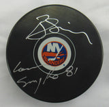 Butch Goring Signed Auto Islanders Puck w/ Insc Steiner COA II
