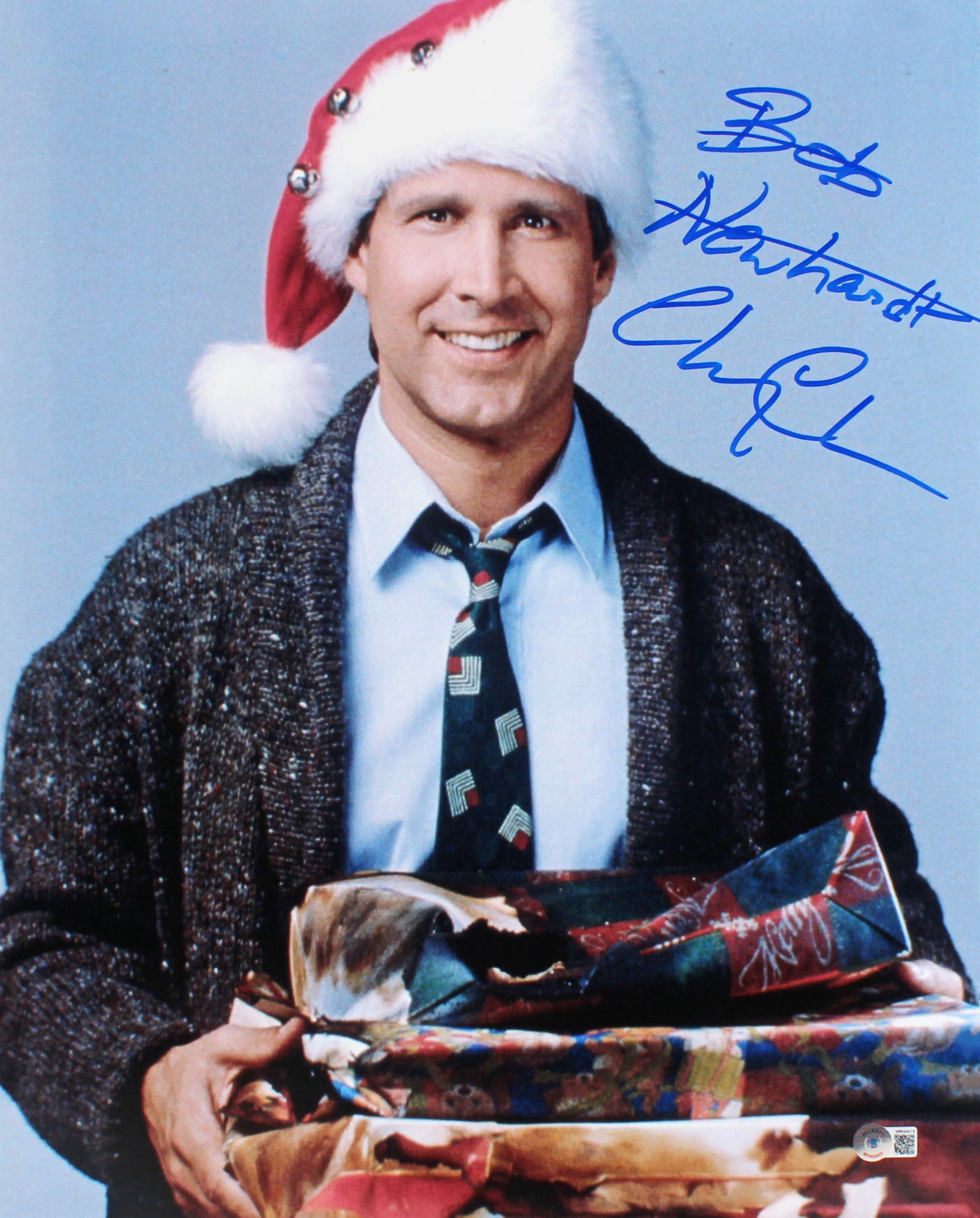 Chevy Chase Christmas Vacation "Bob Newhart" Signed 16x20 Photo BAS Wit #WR44674