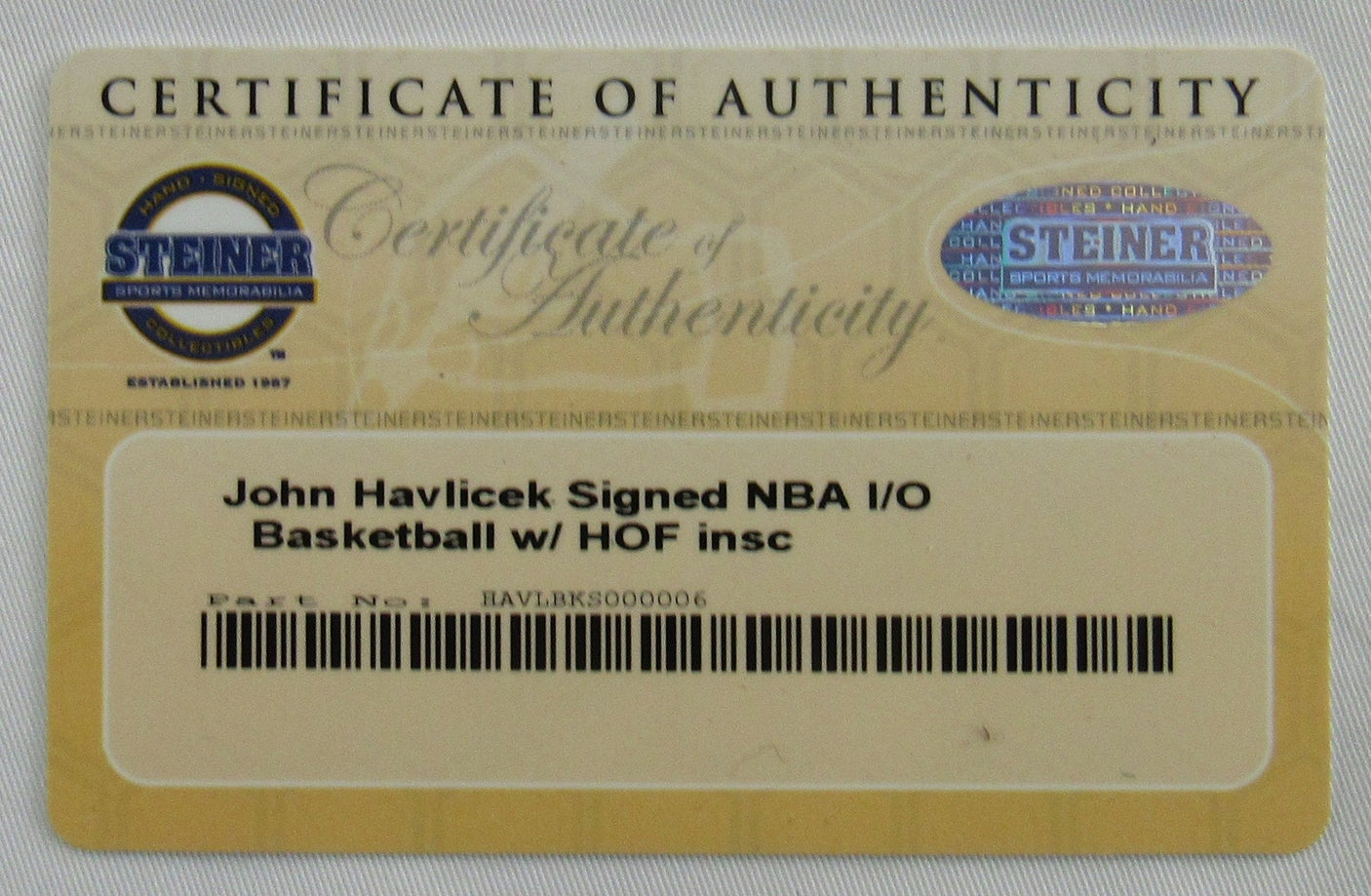 John Havlicek Signed Auto Autograph Spalding NBA Basketball Steiner COA