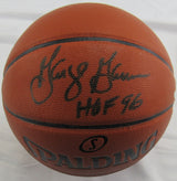 George Gervin Signed Auto Autograph Spalding NBA Basketball Steiner COA