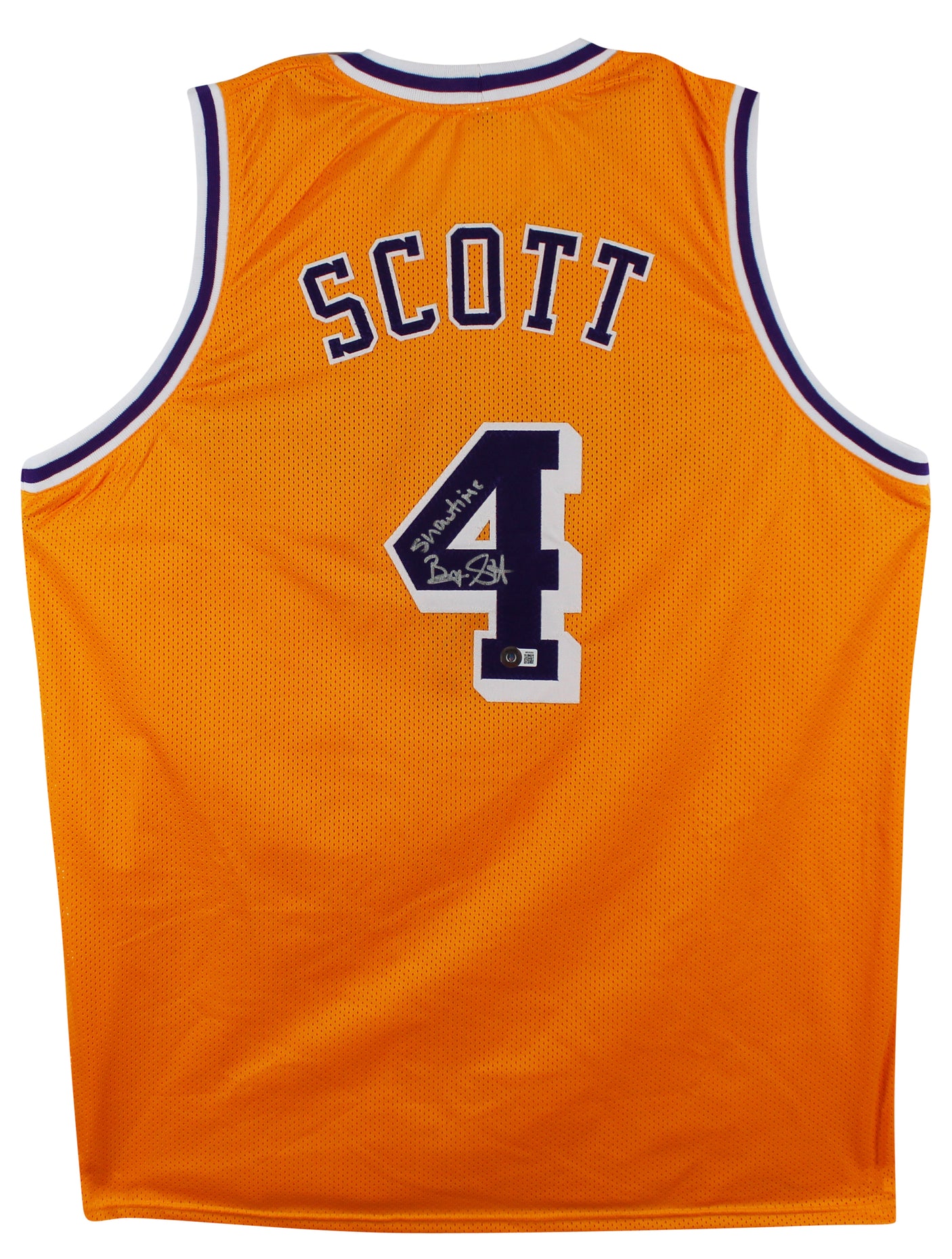 Byron Scott "Showtime" Authentic Signed Yellow Pro Style Jersey BAS Witnessed
