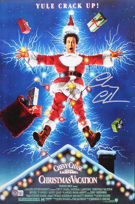 Chevy Chase Christmas Vacation Authentic Signed 12x18 Photo BAS Witnessed
