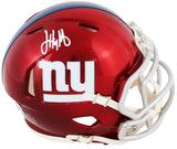 Giants Jalin Hyatt Signed Flash Speed Mini Helmet W/ Case BAS Witnessed