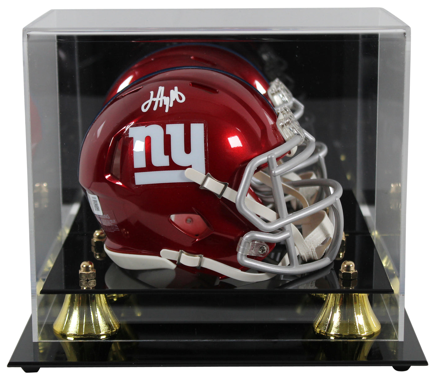 Giants Jalin Hyatt Signed Flash Speed Mini Helmet W/ Case BAS Witnessed