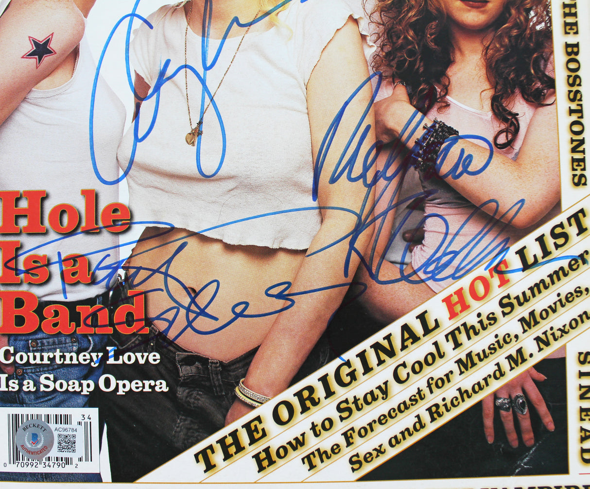 Hole (4) Love, Erlandson, Maur & Schemel Signed Rolling Stone Magazine BAS LOA