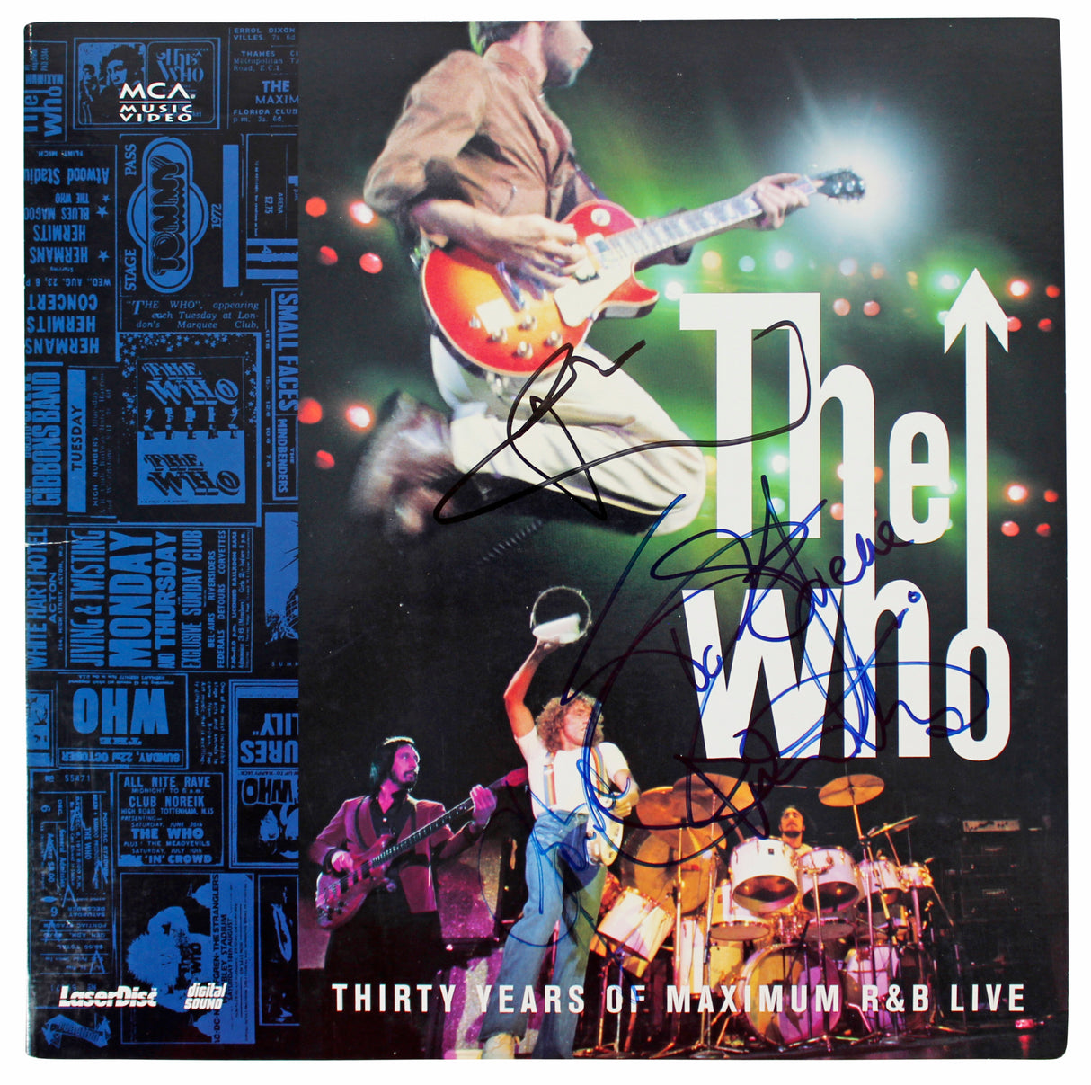 The Who (3) Daltrey, Townshend & Entwistle Signed Laserdisc Cover BAS #A42884