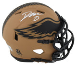Eagles D'Andre Swift Signed Salute To Service II Speed Mini Helmet BAS Witnessed
