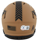 Eagles D'Andre Swift Signed Salute To Service II Speed Mini Helmet BAS Witnessed