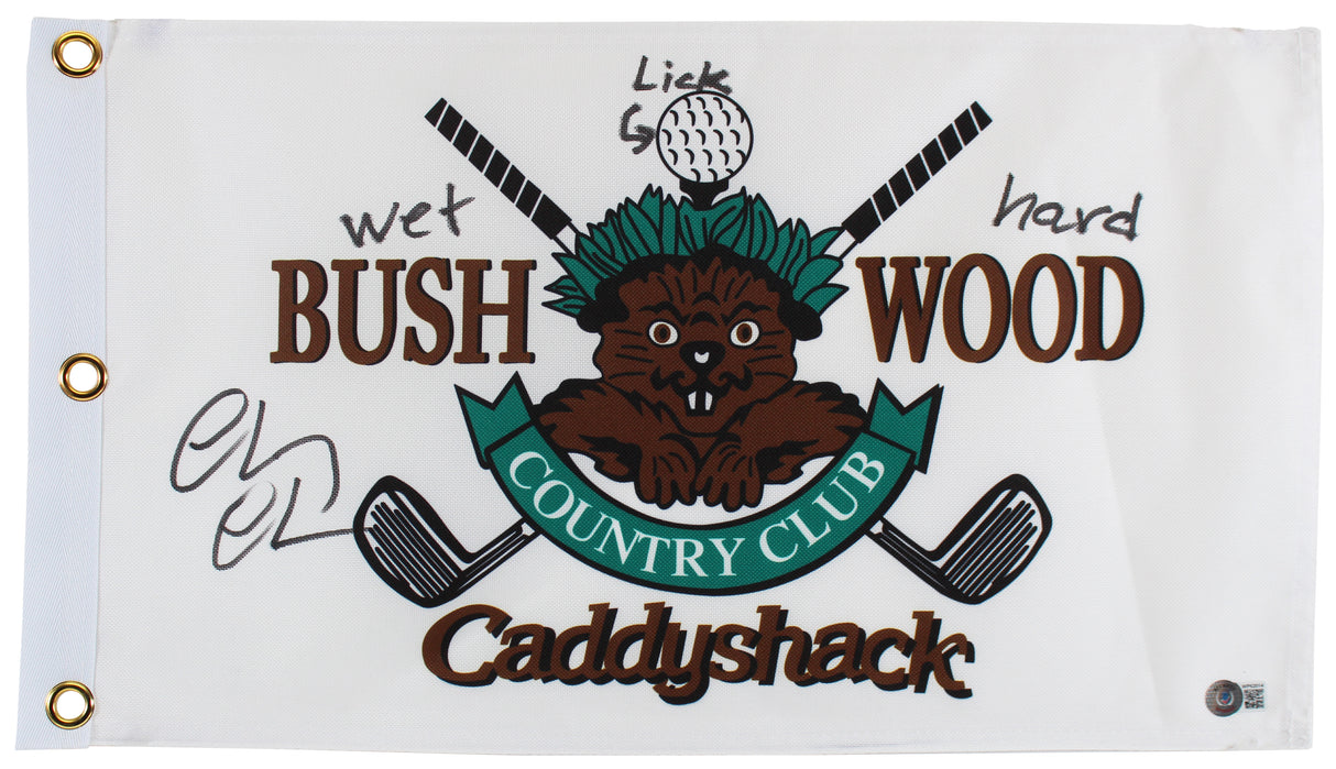 Chevy Chase "Wet, Lick, Hard" Signed Bushwood Country Club Pin Flag BAS #WP62014