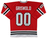 Chevy Chase Christmas Vacation Signed Red Griswold Hockey Jersey BAS #WZ44493