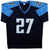 Eddie George Authentic Signed Navy Blue Pro Style Jersey BAS Witnessed