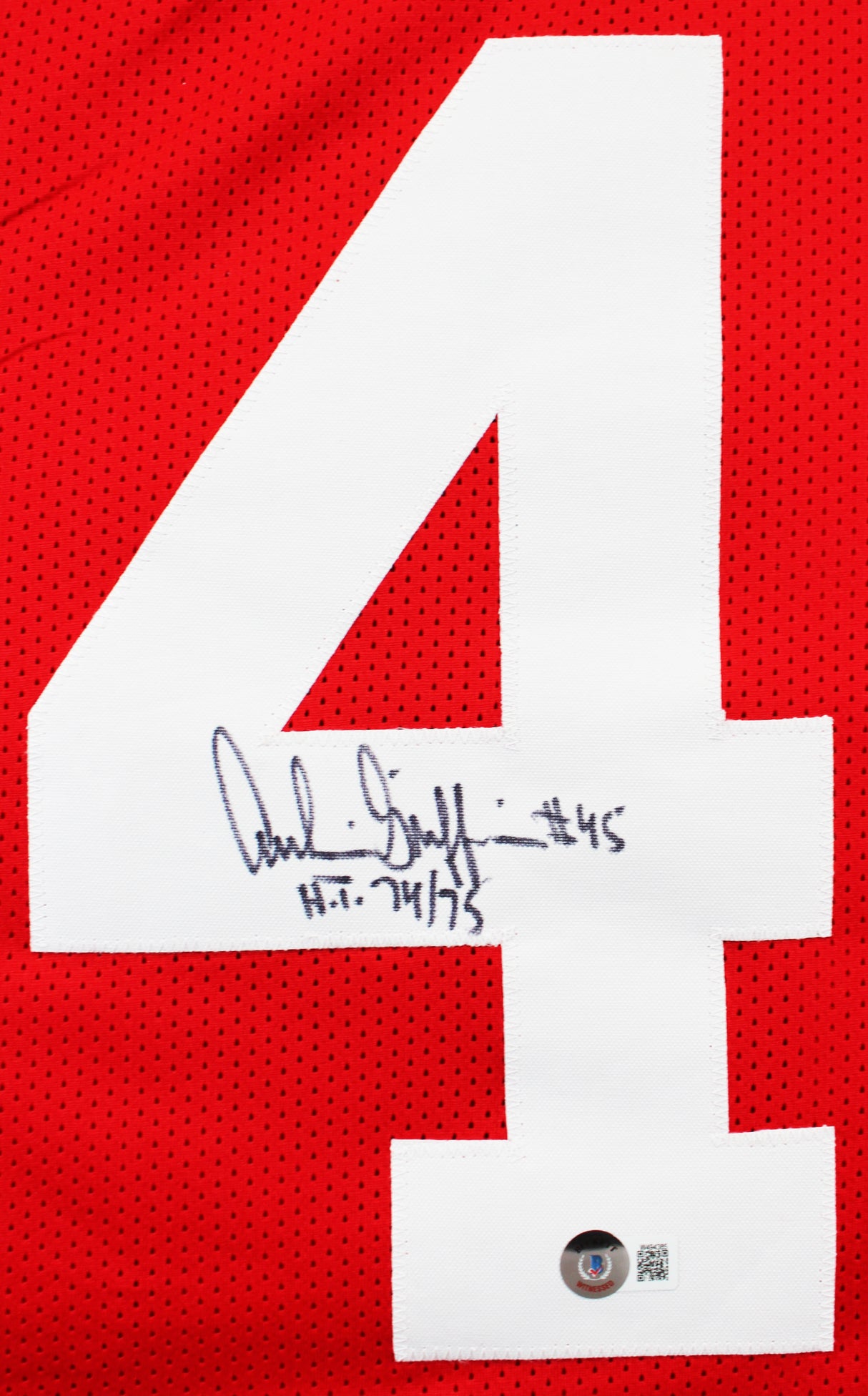 OSU Archie Griffin "HT 74/75" Authentic Signed Red Pro Style Jersey BAS Witness