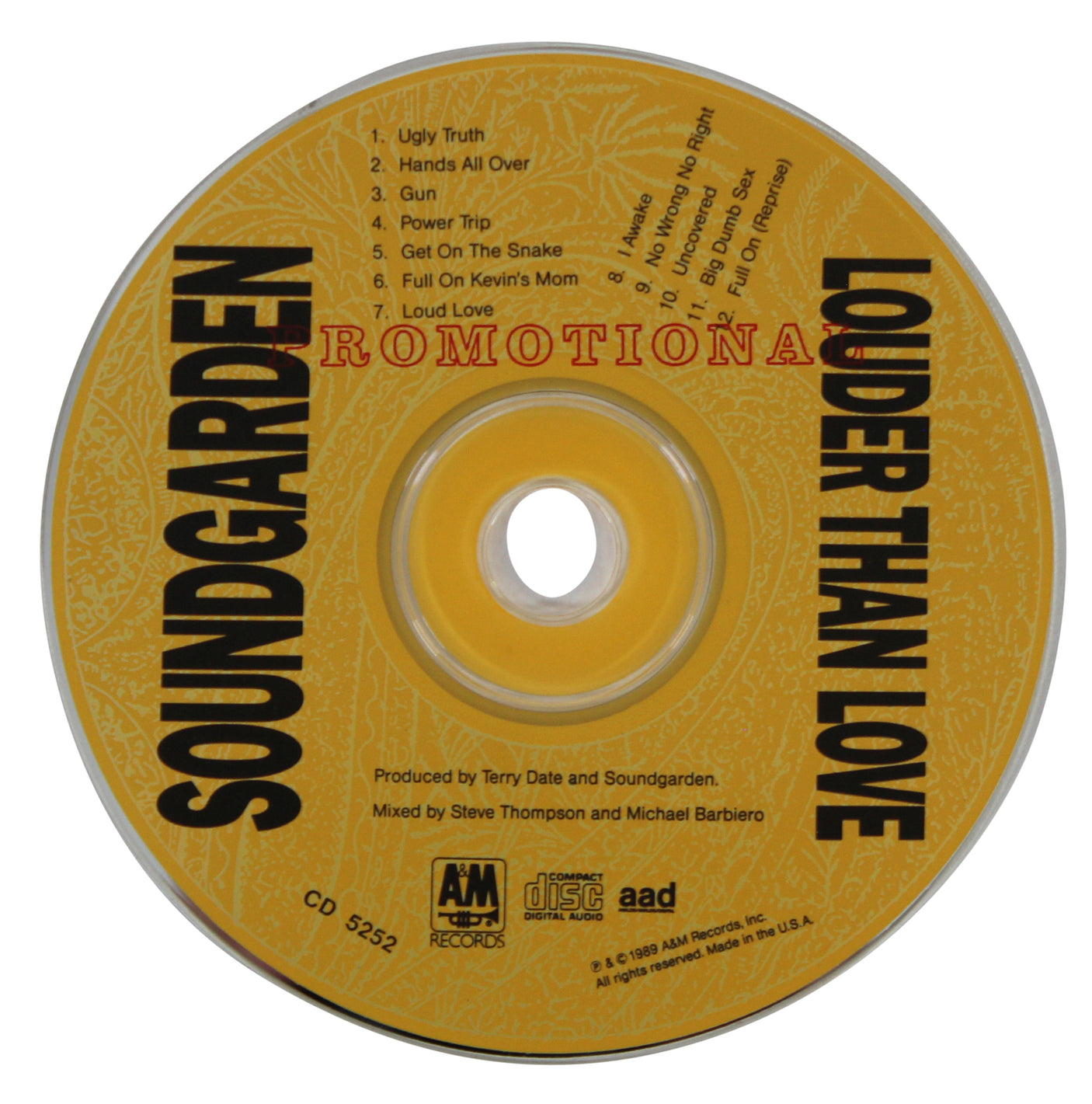 Soundgarden (3) Cornell, Thayil, Shepherd & Cameron Signed Insert W/ Disk BAS