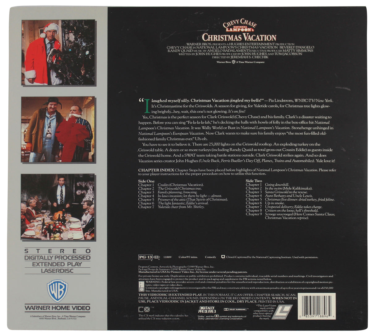 Chevy Chase Signed Christmas Vacation Laserdisc Cover W/Disk BAS Wit #WR44158