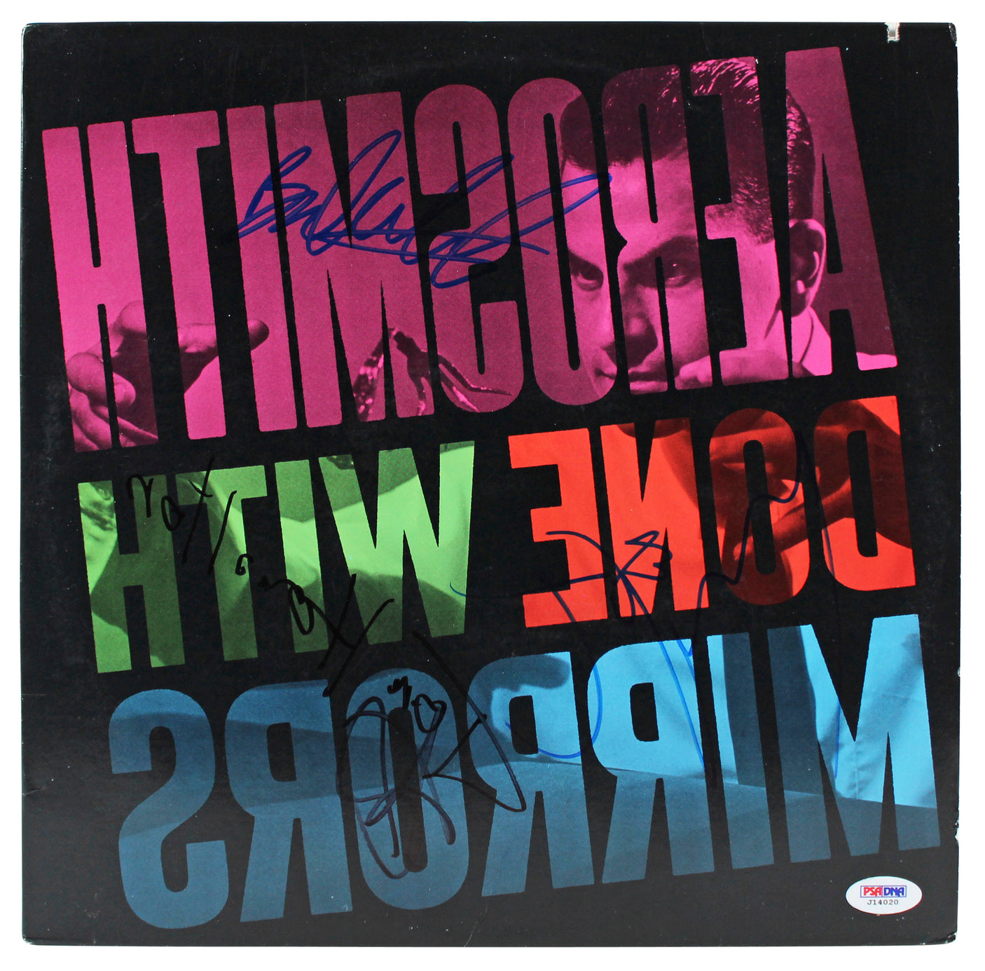 Aerosmith (5) Tyler, Perry +3 Signed Done With Mirrors Album Cover BAS #AD38588