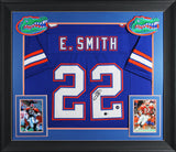 Florida Emmitt Smith Authentic Signed Blue Pro Style Framed Jersey BAS Witnessed