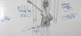 AC/DC (5) Angus, Malcolm, Johnson, Rudd, Williams Signed Poster BAS #AD64154