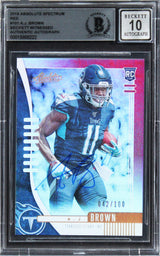 A.J. Brown Signed 2019 Absolute Spectrum #101 RC #42/100 Card Auto 10! BAS Slab