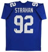 Michael Strahan Authentic Signed Blue Pro Style Jersey Autographed BAS Wit
