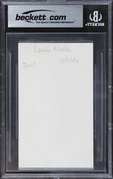 Louis Malle Goodbye, Children Authentic Signed 3x5 Index Card BAS Slabbed 4