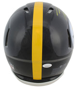 Steelers T.J. Watt "Mega Watt" Signed Proline Full Size Speed Helmet JSA Witness