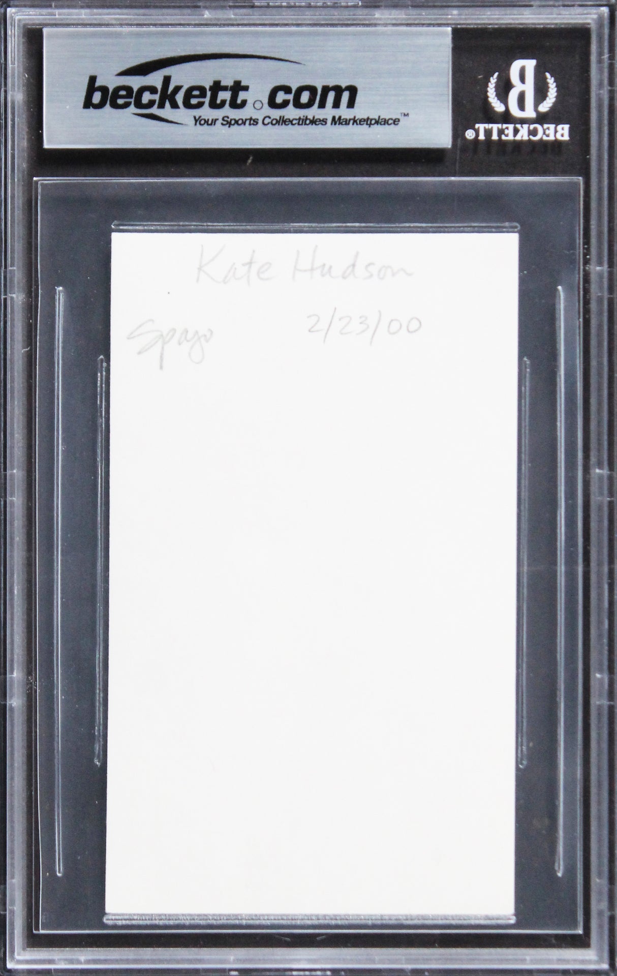 Kate Hudson How to Lose a Guy in 10 Days Signed 3x5 Index Card BAS Slabbed 1
